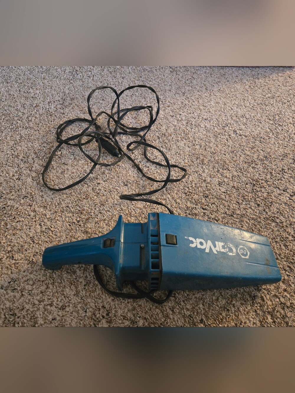 Vintage Black & Decker Car Vac 9510 BLUE Retro Tested Works Great No Attachments